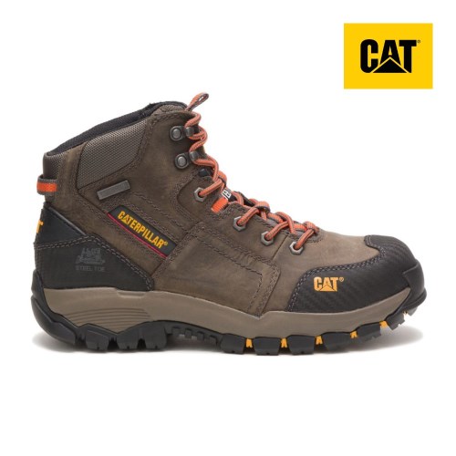 Caterpillar Navigator Mid Waterproof Steel Toe Miesten Turvakengät Ruskea (JYUAD)